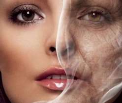 A lady half side faced covered by smoke