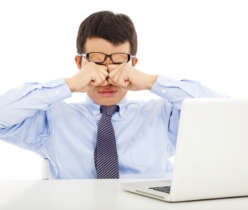 Massage over-worked eyes