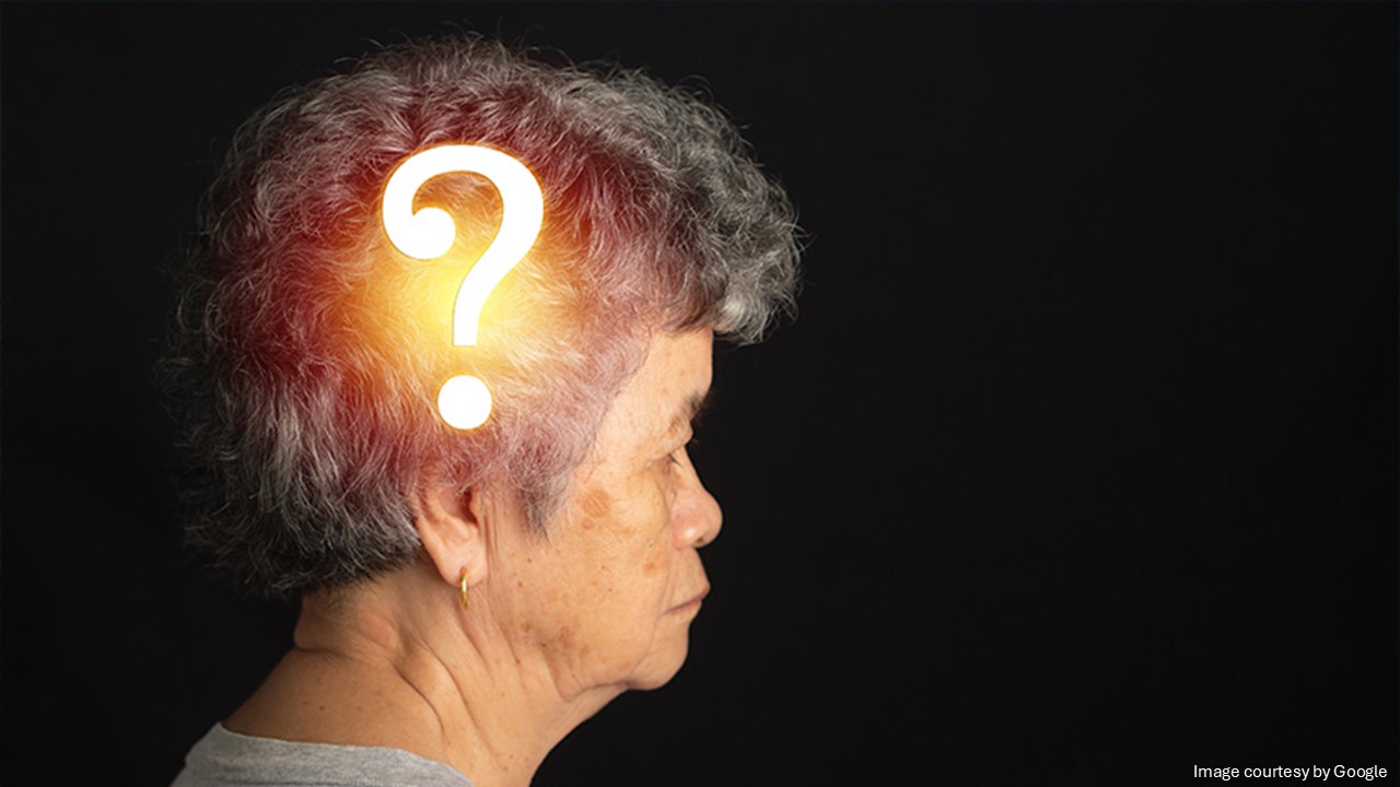 Question mark sign on a person brain