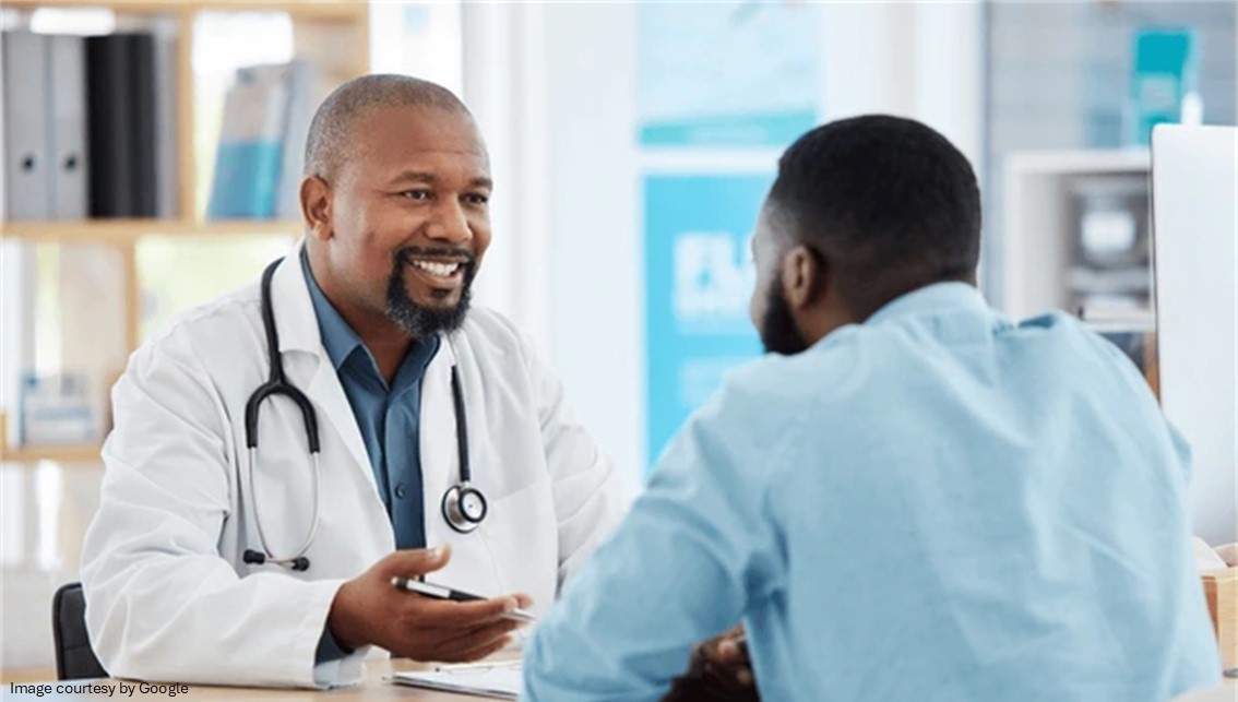 Doctor talking patient