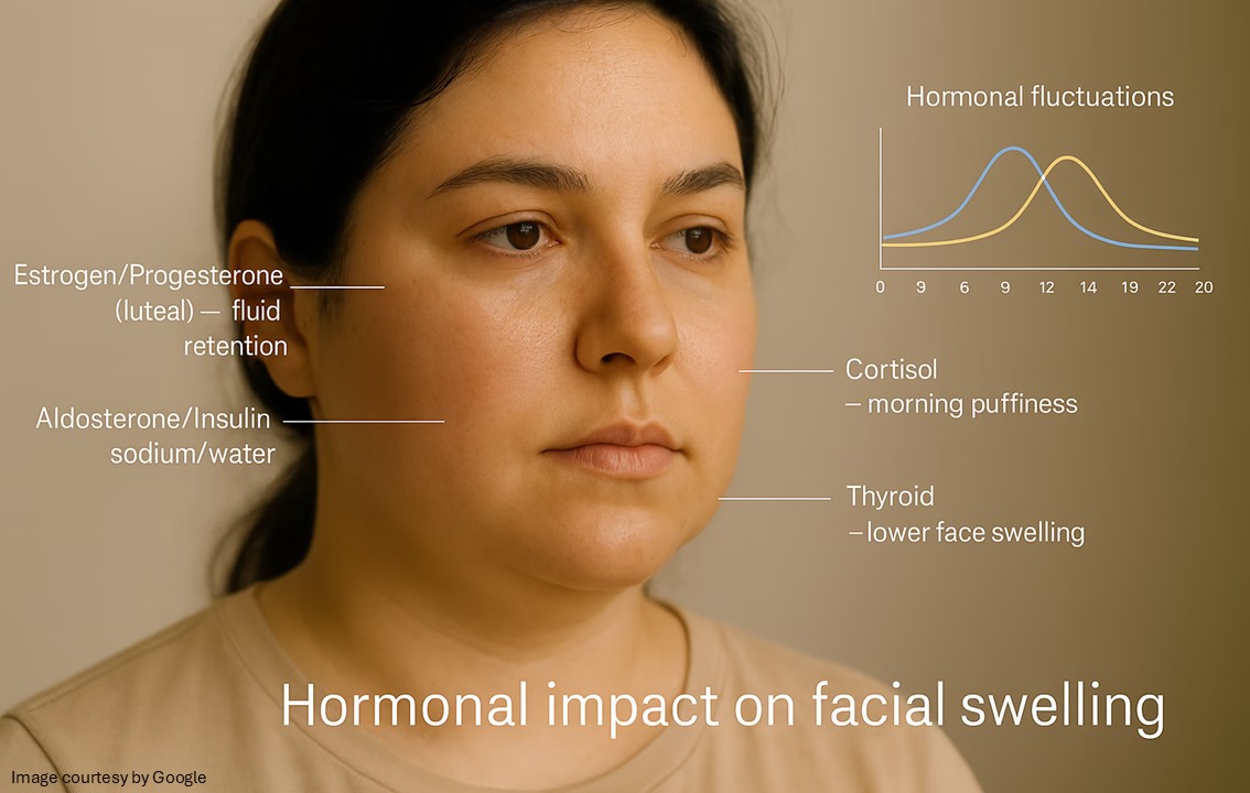 A girl bloated face due to hormonal imbalance