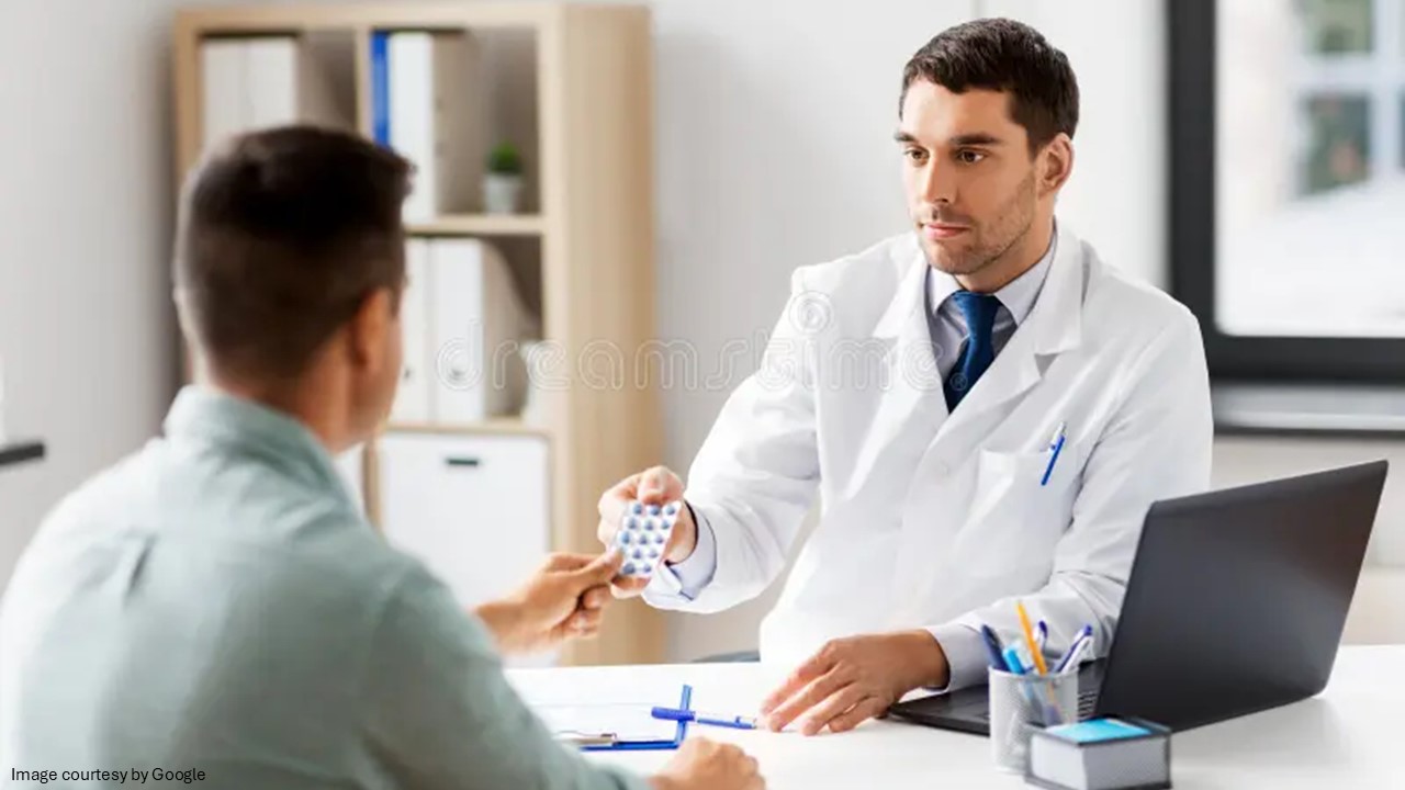 Doctor giving Sildenafil medicine to a patient