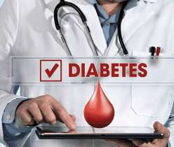 Doctor checking diabetes on a tablet