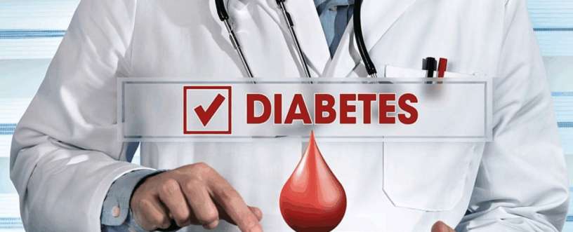 Doctor checking diabetes on a tablet