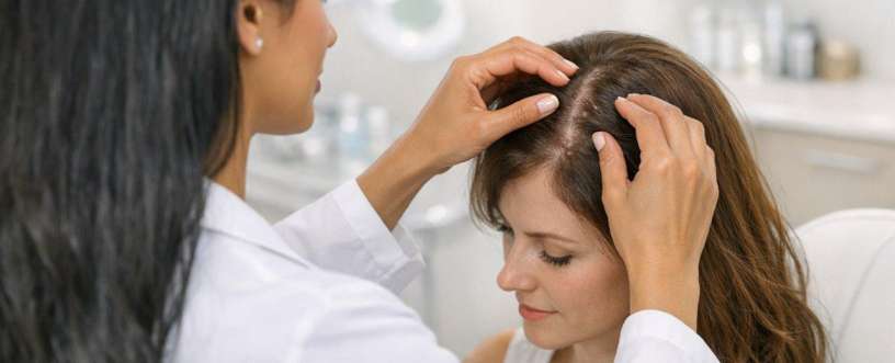 doctor treating Scalp acne