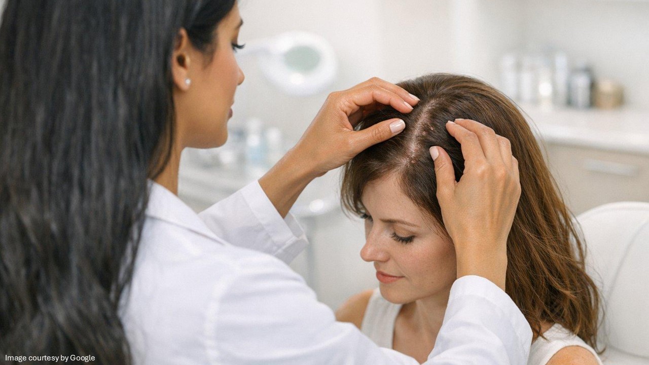 doctor treating Scalp acne