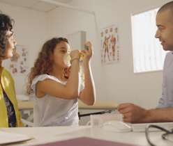 patient with inhaler