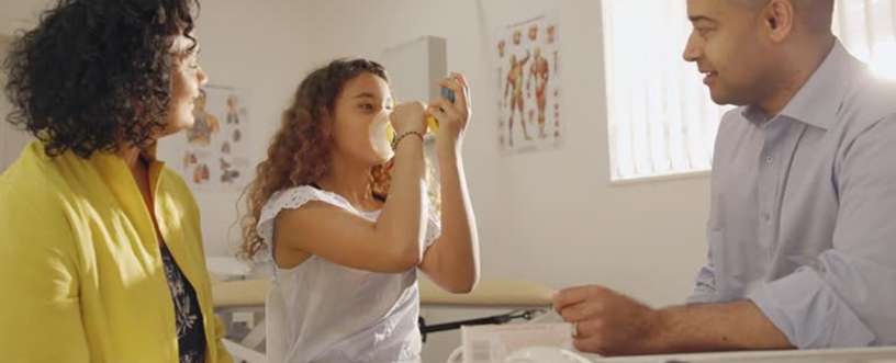 patient with inhaler