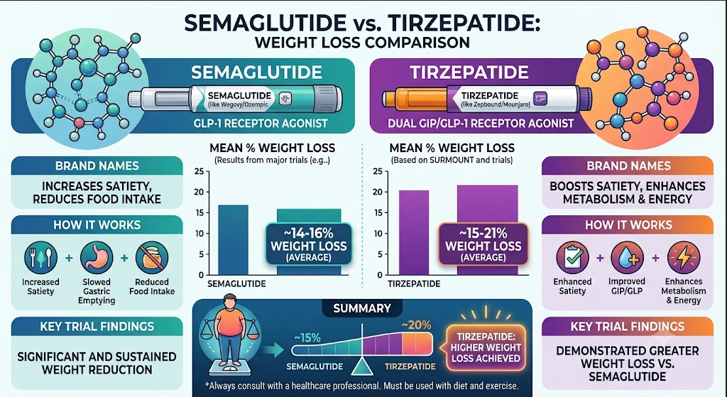 Semaglutide vs Tirzepatide: Which Helped Patients Lose More Weight? | Weight Loss Medication Comparison