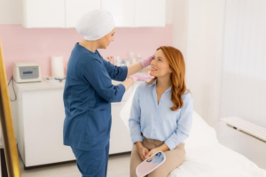 doctor screening patient face
