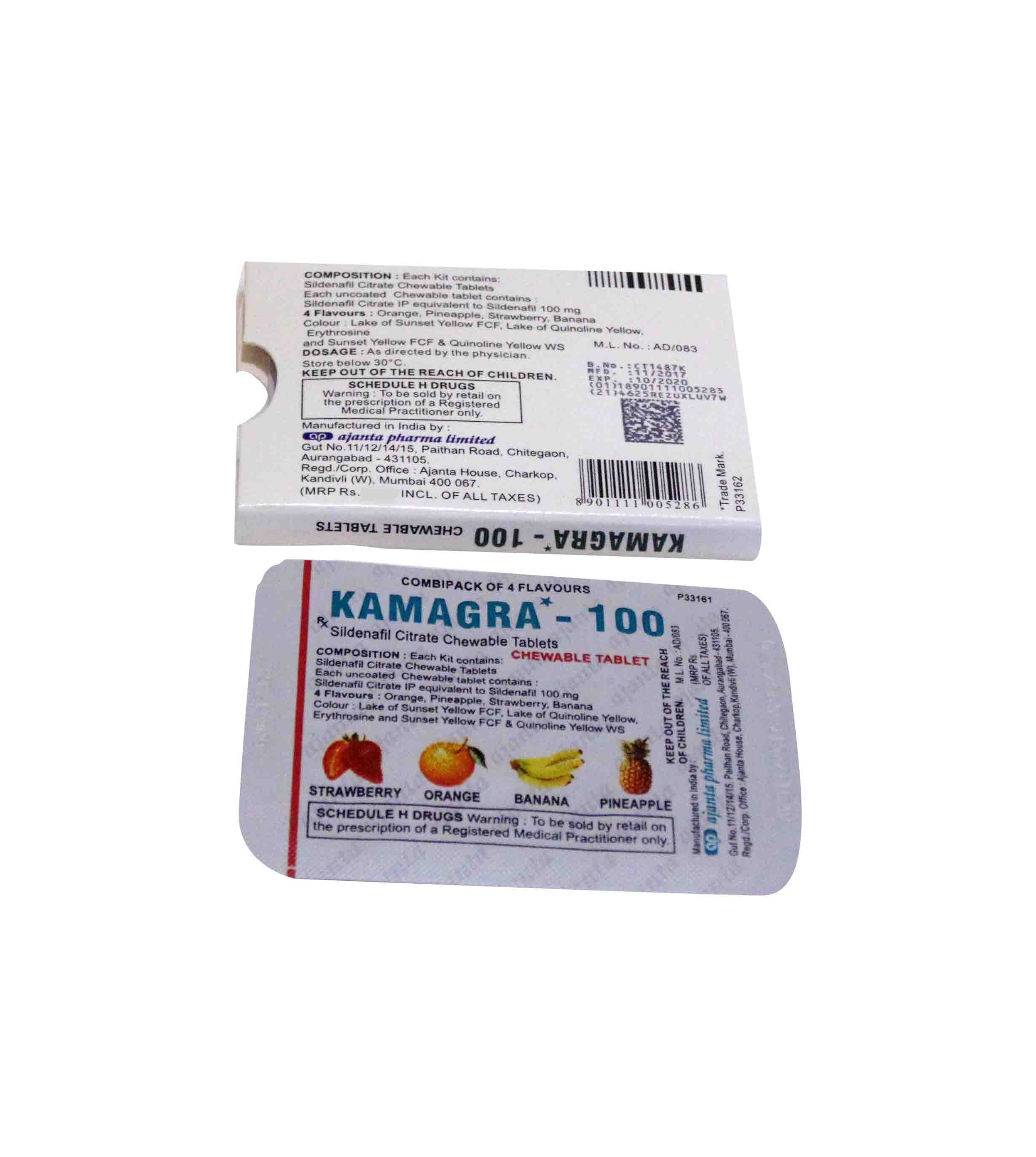 BUY Kamagra Oral Jelly - Sildenafil Citrate IP 100 mg by Ajanta